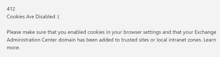 Exchange Hybried error - 412 Cookies Are Disabled.PNG